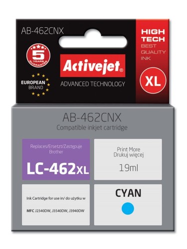 Activejet AB-462CNX Tusz (zamiennik Brother LC-462XLC; Supreme; 19 ml; niebieski). - 2328643
