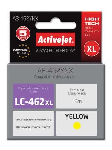 Activejet AB-462YNX Tusz (zamiennik Brother LC-462XLY; Supreme; 19 ml; żółty). - 2328645