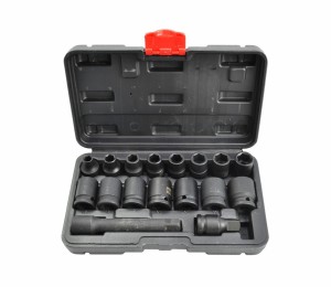 AW ZESTAW NASADEK UDAROWYCH 1/2" 15cz  KRÓTKIE BLACK LINE