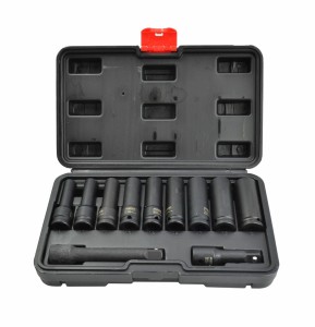 AW ZESTAW NASADEK UDAROWYCH 1/2" 11cz. DŁUGIE BLACK LINE