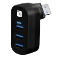 Hub USB 3.0 3-portowy z obrotowym wtykiem USB-A - 2343347