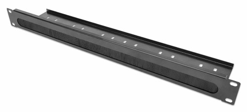Panel szczotkowy z tacką na kable, 1U, 2 sztuki, czarny - 2323718