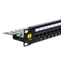 Patch panel 19'' Netrack 24-porty kat. 6 UTP,  z półką - 2345110