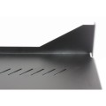 Półka 1U 150mm rack 19, 2 pkt mocowania, perforowana czarna - 2345126