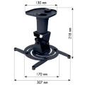 Uchwyt do projektora 22cm sufitowy obrotowy czarny - 2346476
