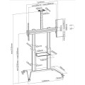 Stojak mobilny TV 70-120" do 140kg regulowany 2 półki - 2346553