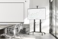 Stojak mobilny pojedynczy z półką i uchwytem na kamerę 1xLCD max. 120" max. 140kg - 1993328