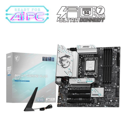 Płyta MSI B860M GAMING PLUS WIFI /B860/DDR5/SATA3/M.2/TB4/WiFi/BT/PCIe5.0/s.1851/M-ATX - 2344030