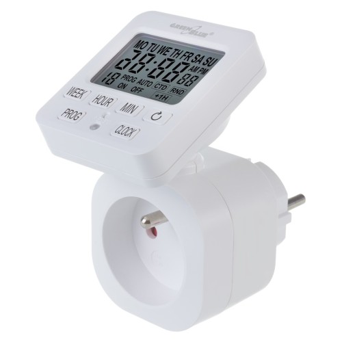 Włącznik czasowy - timer cyfrowy GreenBlue, max. obciążenie 16A, IP20, GB605 E - 2346657