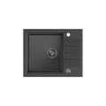 Zlewozmywak granitowy QUADRON PETER 116 Steingran czarny z syfonem manualnym i zaślepką - 1181057