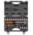 Klucz dynamometryczny dwukierunkowy Neo Tools 1/4", 5-25NM, zestaw 21 szt. - 1737669
