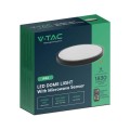 Plafon V-TAC 18W LED Okrągły 30cm Natynkowy Pilot Czujnik Ruchu IP44 Czarny VT-8618S 4000K 1830lm - 2160901
