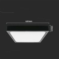 Plafon V-TAC 30W LED Kwadrat IP44 42x42cm Czarny VT-8630B-SQ 6500K 3000lm - 2094252