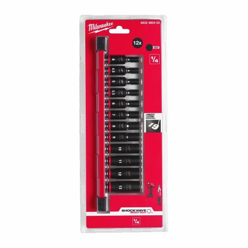 MILWAUKEE ZESTAW NASADEK UDAROWYCH 1/4" 12szt. - 2201863