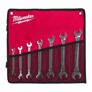 MILWAUKEE KLUCZ DWUSTRONNIE PŁASKI ZESTAW  7szt.