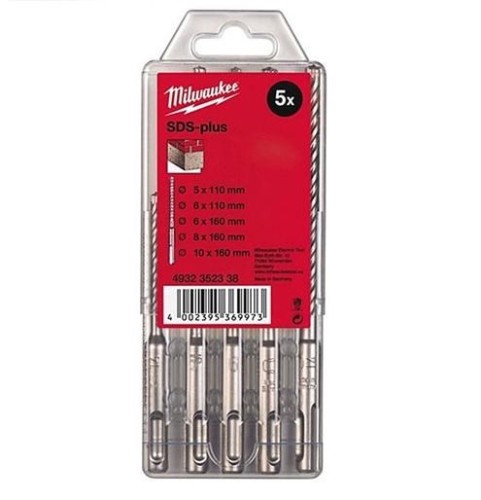MILWAUKEE WIERTŁO SDS PLUS M2 KPL. 5szt. /5-6x110mm - 6-8-10x160mm/. - 2153371