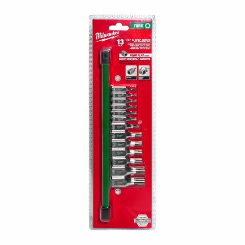 MILWAUKEE ZESTAW NASADEK TRZPIENIOWYCH 13 szt. 1/4+3/8 TORX - 2155836