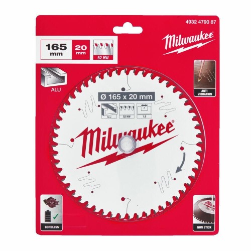 MILWAUKEE PIŁA TARCZOWA 165x20x2,2x52z ALUMINIUM - 2153072