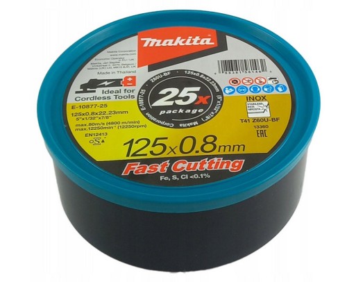 MAKITA TARCZA DO CIĘCIA METALU 125mm x 0,8mm x 22,23mm /25szt. - 2153008