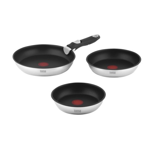 Zestaw patelni z odłączaną rączką 22cm , 24cm 28 cm TEESA FRYING PANS SINGLE HAND - 2243912