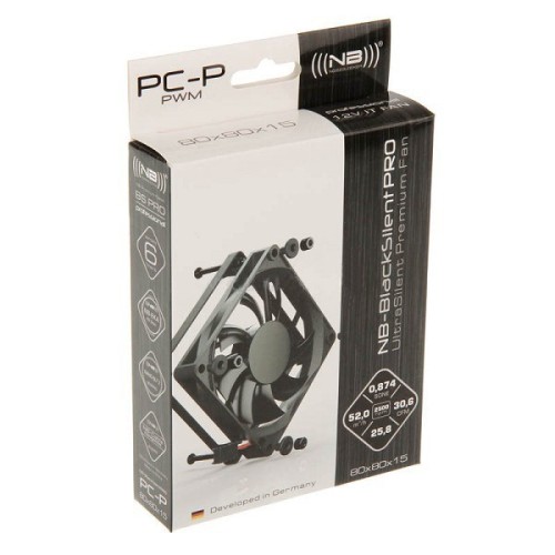 Noiseblocker BlackSilentPro PC-P Obudowa komputera Wentylator 8 cm Czarny - 1886208