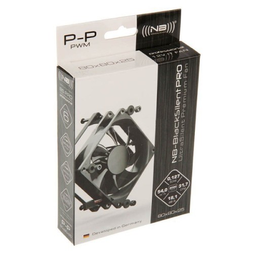 Noiseblocker BlackSilentPro P-P Obudowa komputera Wentylator 8 cm Czarny - 1886201