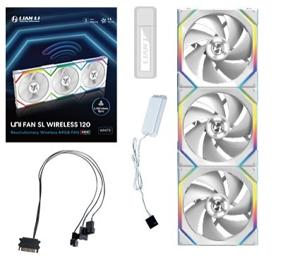 Lian Li UNI FAN SL Wireless 120 Obudowa komputera Wentylator 12 cm Biały 3 szt. - 2349375