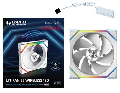 Lian Li UNI FAN SL Wireless 120 Reverse Blade Obudowa komputera Wentylator 12 cm Biały 1 szt. - 2349403