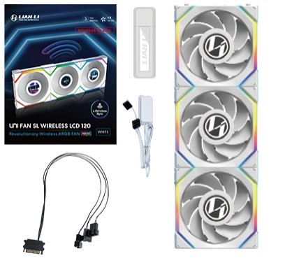 Lian Li UNI FAN SL Wireless LCD 120 Reverse Blade Obudowa komputera Wentylator 12 cm Biały 3 szt. - 2349408