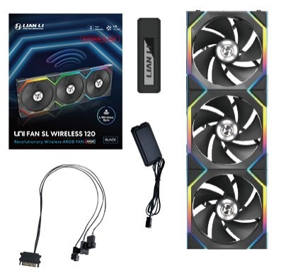 Lian Li UNI FAN SL Wireless 120 Reverse Blade Obudowa komputera Wentylator 12 cm Czarny 3 szt. - 2349418
