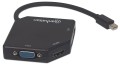 Manhattan 207720 adapter kablowy 0,25 m Mini DisplayPort DVI-I + VGA (D-Sub) + HDMI Czarny - 2351221