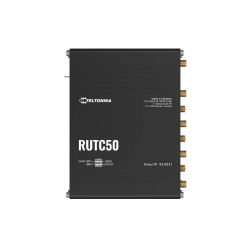 Teltonika RUTC50 router bezprzewodowy Gigabit Ethernet Dual-band (2.4 GHz/5 GHz) 5G Czarny - 2292204