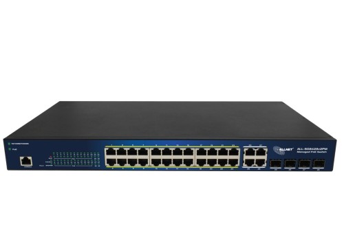ALLNET ALL-SG8428V2PM łącza sieciowe Zarządzany L2 Gigabit Ethernet (10/100/1000) Obsługa PoE Czarny - 2339876