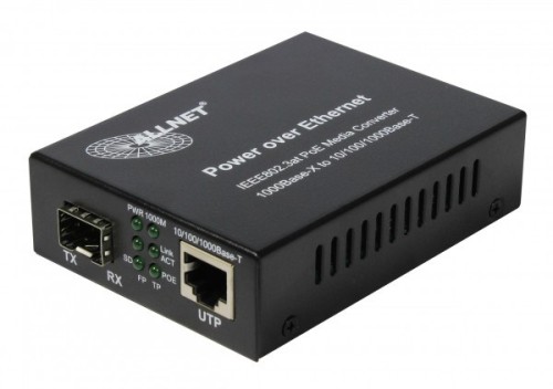 ALLNET ALL-MC202P-SFP1-POE konwerter sieciowy 1000 Mbit/s Multifunkcyjny, Pojedynczy Czarny - 2340238