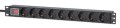 Intellinet 715133 rozdzielacz zasilania PDU 9 x gniazdo sieciowe 1U Czarny - 2352433