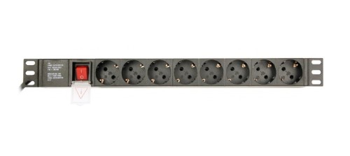 GEMBIRD LISTWA ZASILAJĄCA RACK 19" PDU EG-PDU-014 1U, 16A, 8X SCHUKO, KABEL 3M (WYPRZEDAŻ) - 2352452