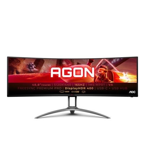 AOC B2 AG493UCX2 monitor komputerowy 124 cm (48.8") 5120 x 1440 px Quad HD LED Czarny - 2005090