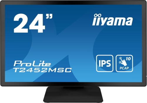 iiyama ProLite T2452MSC-B1 monitor komputerowy 60,5 cm (23.8") 1920 x 1080 px Full HD LCD Ekran dotykowy Przeznaczony dla wielu użytkowników Czarny - 2352896
