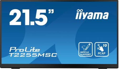 iiyama ProLite T2255MSC-B1 monitor komputerowy 54,6 cm (21.5") 1920 x 1080 px Full HD LCD Ekran dotykowy Czarny - 2341543