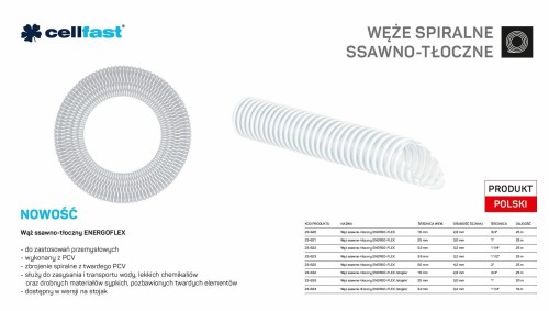 C.WĄŻ SSAWNO-TŁOCZNY DO POMP 25mm x 25mb BEZBARWNY ENERGO-FLEX - 2235343