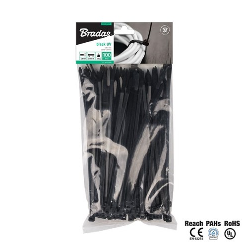 Bradas TS1188550B opaska kablowa Czarny 100 szt. - 2152207
