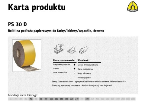 K.PAPIER ROLKA 115mm PS30D P320 (50mb) - 2207113