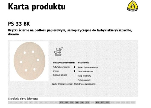 K.KRĄŻEK 150 PS33BK gr.150 OTW.GLS3/100 BOSCH,DEWALT,MILWAUKEE,HITACHI - 2251496