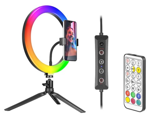 Lampa pierścieniowa RGB Tracer RING 26cm ze statywem - 2159971