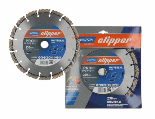 Tarcza tnąca diamentowa Uniwersalna NORTON 230mm CLIPPER PRO UNIVERSAL LASER - 1976651