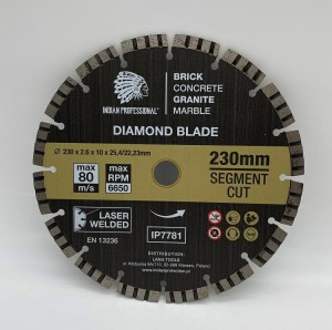 TARCZA DIAMENTOWA 230mm  25,4/22,23 SEGMENT TURBO CUT  INDIAN PROFESSIONAL
