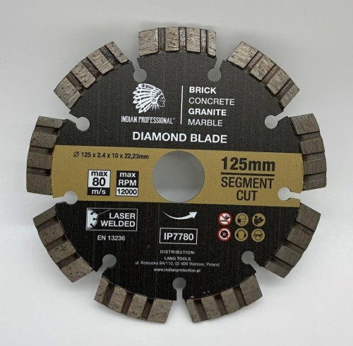 TARCZA DIAMENTOWA 125mm SEGMENT TURBO CUT  INDIAN PROFESSIONAL - 2235882