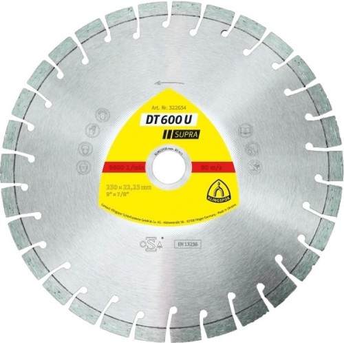 Tarcza diamentowa segmentowa 230mm x 2,6mm x 22,2mm DT600U beton zbrojony, krótki ząb (20mm) - 2342560