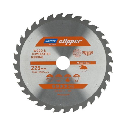 NORTON PIŁA TARCZOWA 225mm x 30mm x 32z DREWNO I KOMPOZYTY ATB (2,6 / 1,6) - 2235907