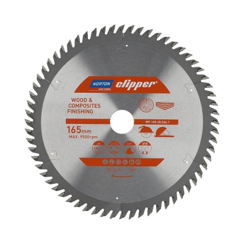 NORTON PIŁA TARCZOWA 165mm x 20mm x 64z DREWNO I KOMPOZYTY ATB (2,6 / 1,6) - 2153027